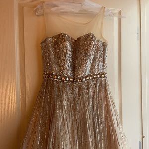 Sherri Hill gold/silver prom or homecoming dress